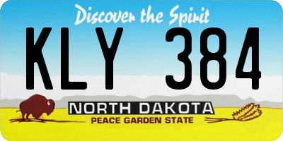ND license plate KLY384