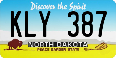 ND license plate KLY387