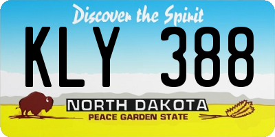 ND license plate KLY388