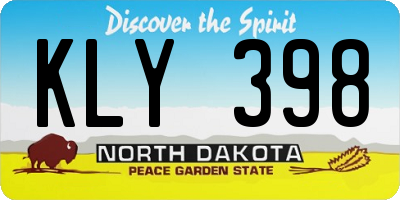 ND license plate KLY398