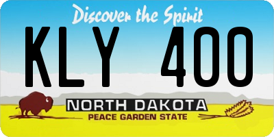 ND license plate KLY400