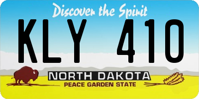 ND license plate KLY410