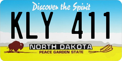 ND license plate KLY411