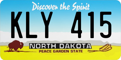 ND license plate KLY415