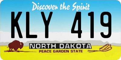 ND license plate KLY419