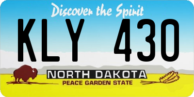 ND license plate KLY430