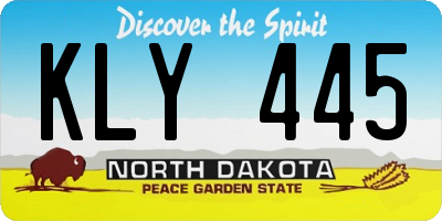 ND license plate KLY445