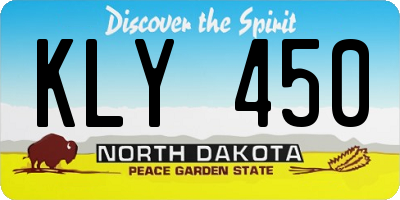 ND license plate KLY450