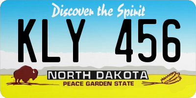ND license plate KLY456
