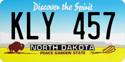 ND license plate KLY457