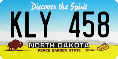 ND license plate KLY458