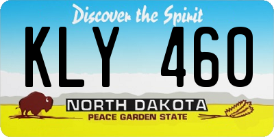 ND license plate KLY460
