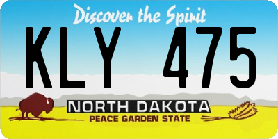 ND license plate KLY475