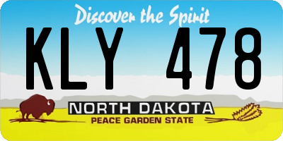 ND license plate KLY478