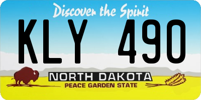 ND license plate KLY490