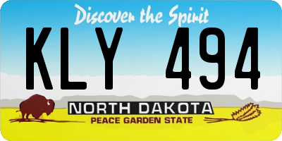 ND license plate KLY494