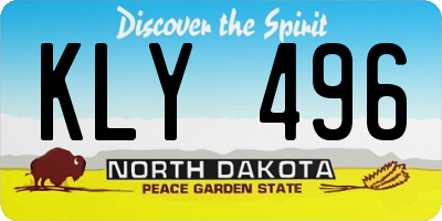 ND license plate KLY496