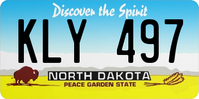 ND license plate KLY497