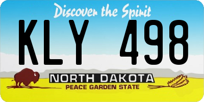 ND license plate KLY498