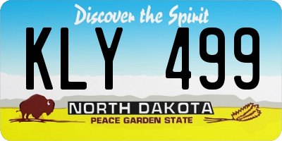 ND license plate KLY499