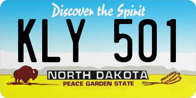 ND license plate KLY501