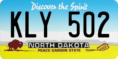 ND license plate KLY502