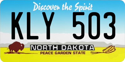 ND license plate KLY503