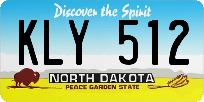 ND license plate KLY512