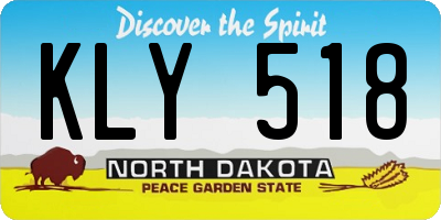 ND license plate KLY518