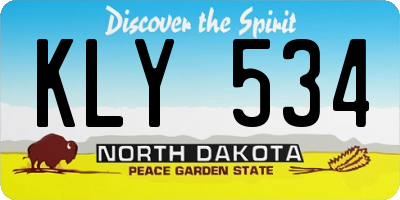 ND license plate KLY534