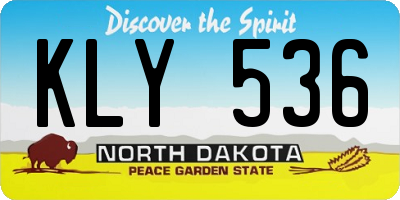 ND license plate KLY536