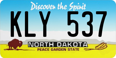 ND license plate KLY537