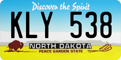 ND license plate KLY538
