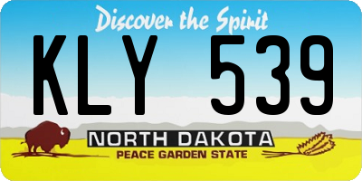 ND license plate KLY539