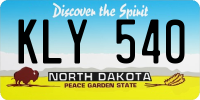 ND license plate KLY540