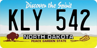 ND license plate KLY542