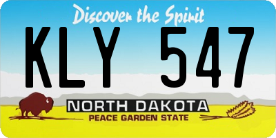 ND license plate KLY547