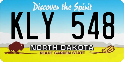 ND license plate KLY548