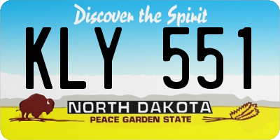 ND license plate KLY551