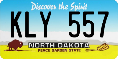 ND license plate KLY557