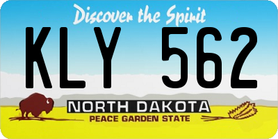 ND license plate KLY562