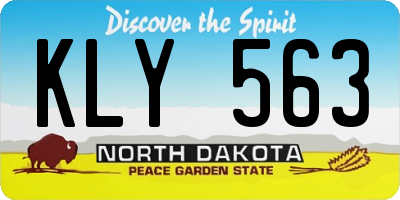 ND license plate KLY563