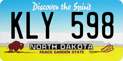 ND license plate KLY598
