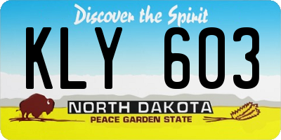 ND license plate KLY603