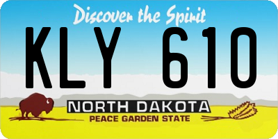 ND license plate KLY610