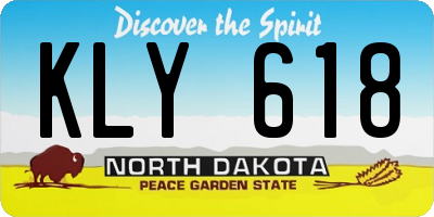 ND license plate KLY618