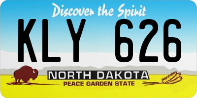 ND license plate KLY626