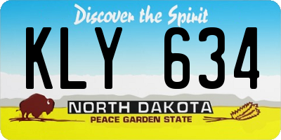ND license plate KLY634