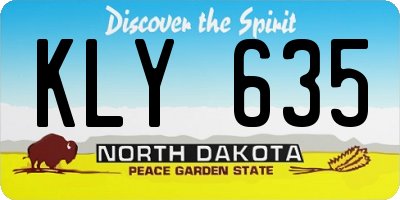 ND license plate KLY635