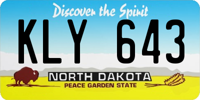 ND license plate KLY643